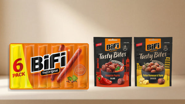 BiFi snack collection: BiFi The Original 6-pack with Tasty Bites Hungarian Paprika and Italian Parmesan & Thyme