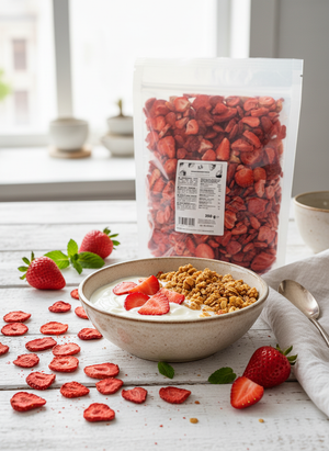KoRo Freeze-Dried Strawberry Slices 350g — lifestyle scene