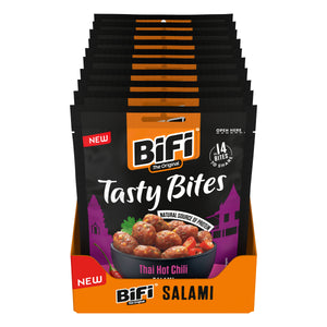 BiFi Tasty Bites Thai Hot Chili 10x50g case display
