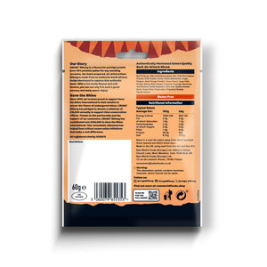 Cruga Biltong Chilli 60g pack back showing ingredients, nutrition table and the Save the Rhino partnership