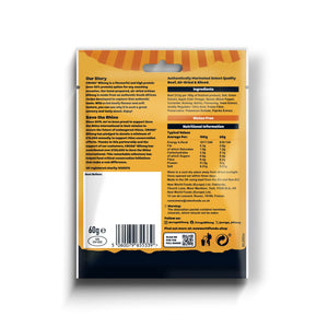 Cruga Biltong Original 60g pack back showing ingredients, nutrition table and the Save the Rhino partnership