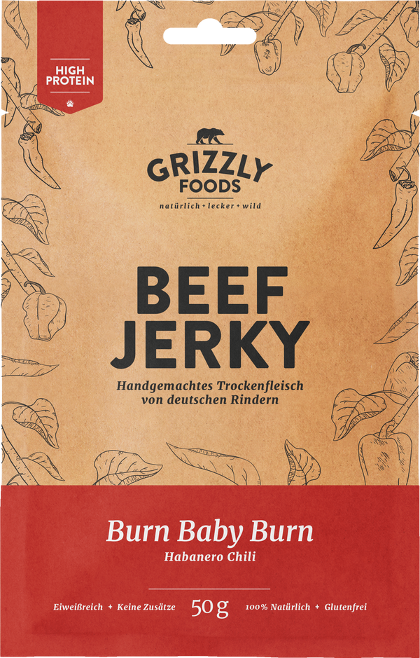 Grizzly Foods Beef Jerky Burn Baby Burn