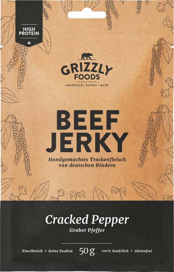 Grizzly Foods Beef Jerky Cracked Pepper