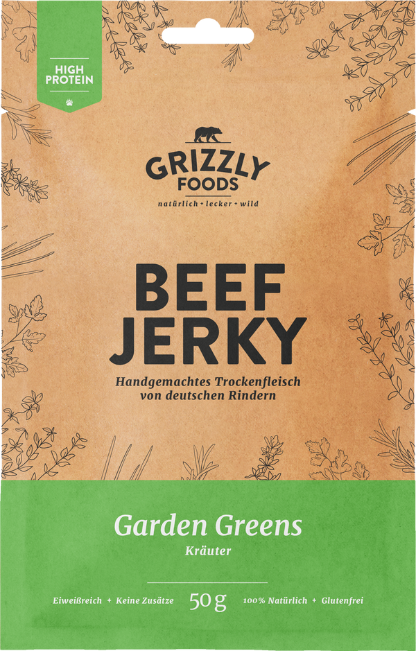 Grizzly Foods Beef Jerky Garden Greens