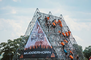 Wild West branded Mudderhorn obstacle at a Tough Mudder event