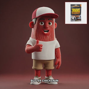 Chuck mascot kuivalihakundi-chicken-jerky-butter-chicken EN