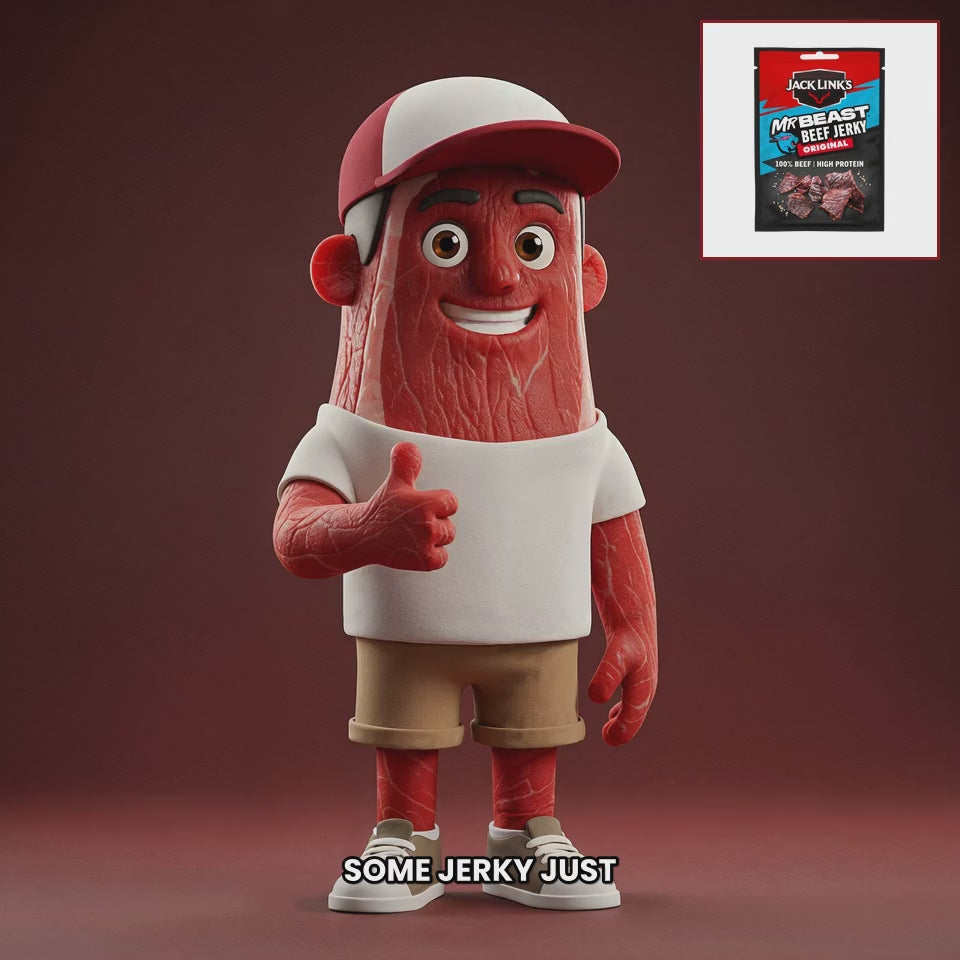 Chuck mascot Jack Links Beef Jerky Original product video