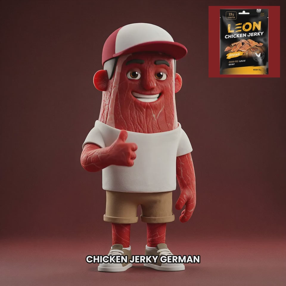 Chuck mascot leon-jerky-chicken-original