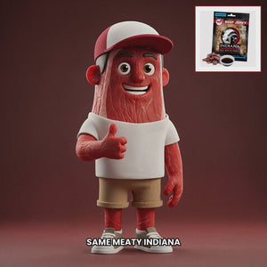 Chuck mascot indiana-jerky-beef-less-salt EN