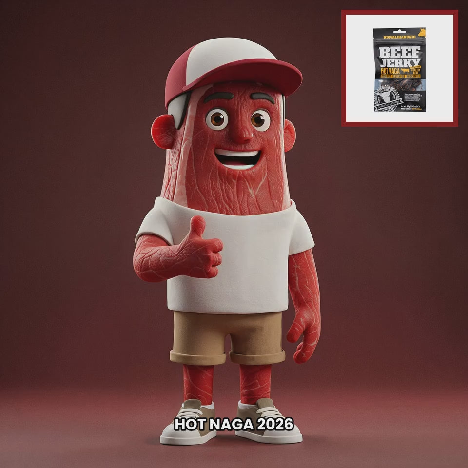 Chuck mascot kuivalihakundi-beef-jerky-hot-naga-2