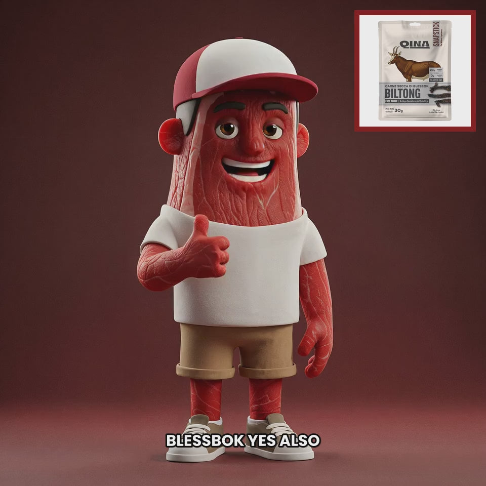 Chuck mascot qina-blesbok-snapstick-biltong