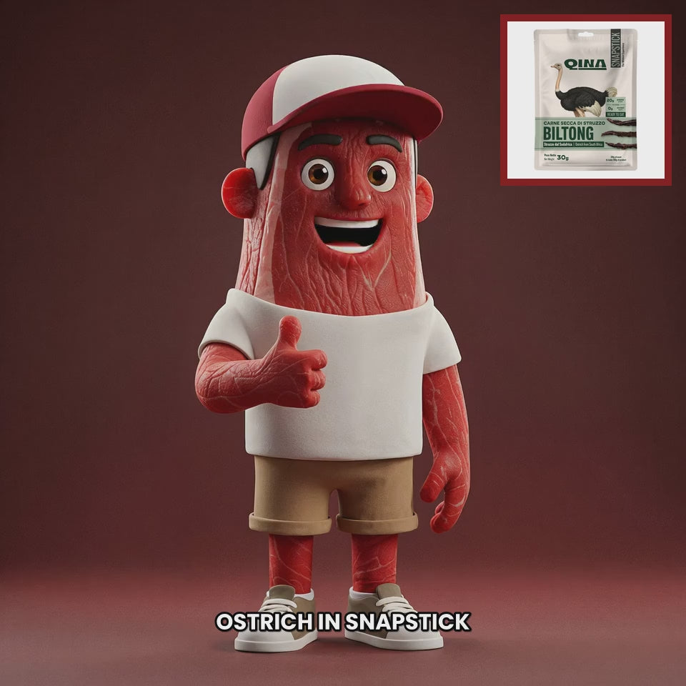 Chuck mascot qina-ostrich-snapstick-biltong
