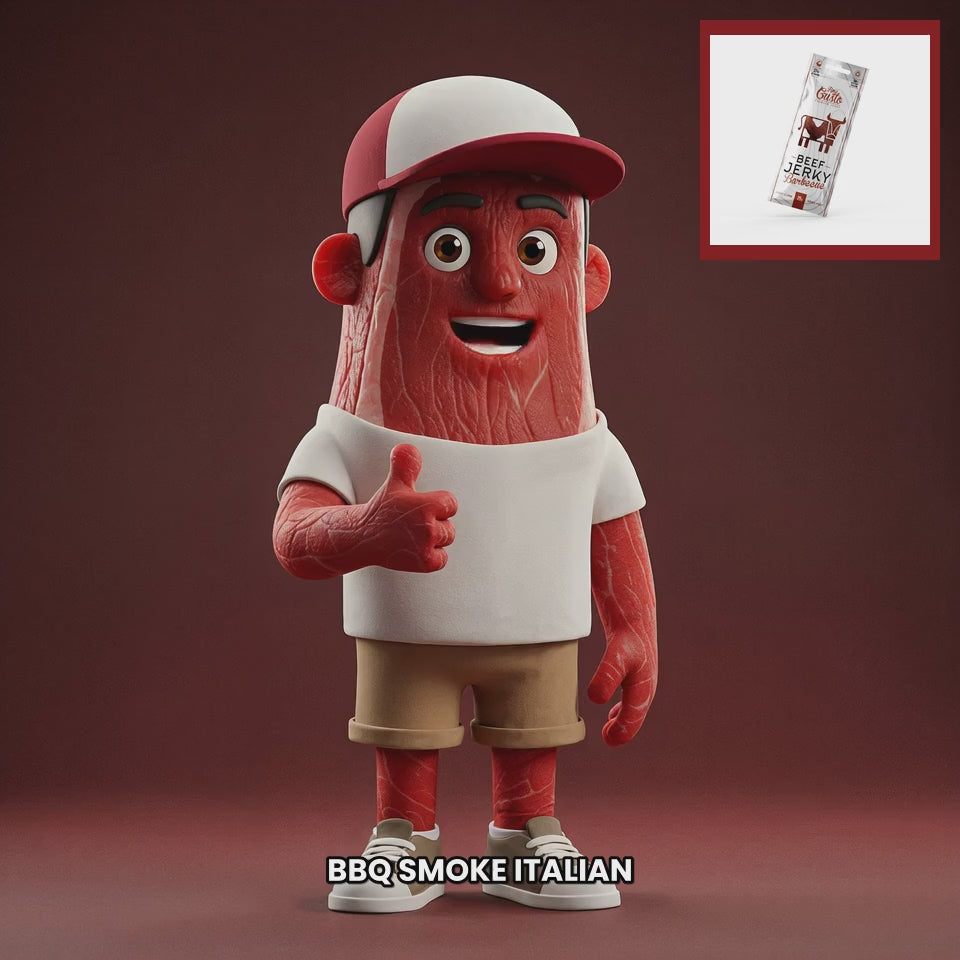 Chuck mascot fine-gusto-beef-jerky-bbq