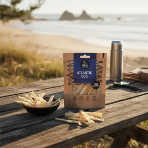 Sea Snacks Dried Atlantic Cod fillet strips