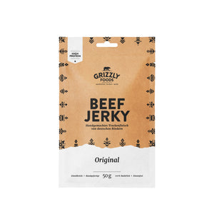 Grizzly Foods Beef Jerky Original 50g pack - handmade German beef jerky, high protein snack