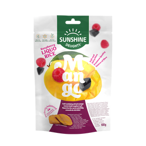 Sunshine Delights Fruit Fusion Raspberry Liquorice Mango 100 g bag